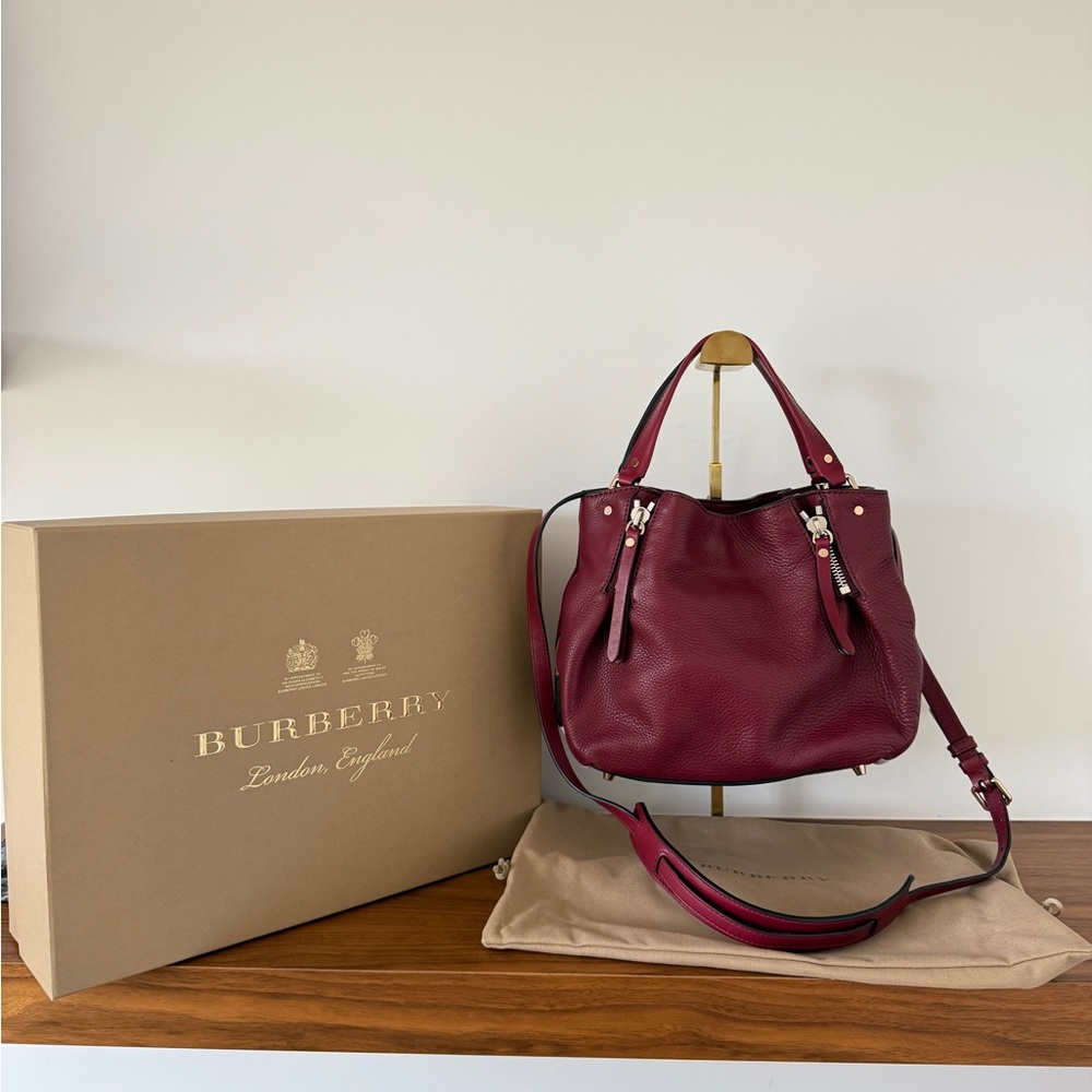 Burberry Maistone bag in burgundy FULL set